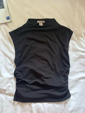 H&M Black Mock Neck Sleeveless Tank Top